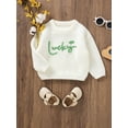 thumbnail image 6 of Bagilaanoe Toddler Baby Girl Knitted Sweater Long Sleeve Letter Embroidery Pullover 6M 9M 12M 18M 24M 3T Kids Warm Jumpers Tops Fall Loose Knitwear, 6 of 9
