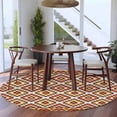 thumbnail image 4 of Boho Round Rug 5ft Washable Circle Kitchen Rugs Non Slip Abstract Geometric Ethnic Bohemia Textured Large Area Rug Indoor Floor Carpet for Bedroom Living Room Home Office Dining Room Nursery, 4 of 8