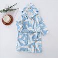 thumbnail image 2 of TOWED22 Boys Girls Robe Kids Flannel Hooded Bathrobe Sleepwear Pajamas Toddler Soft Plush Robes Baby Gifts(Sky Blue,18-24 M), 2 of 6