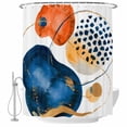 thumbnail image 2 of Orange Blue Boho Waterproof Fabric Shower Curtain,Ethnic Abstract Geometric Striped Waterproof Fabric Shower Curtain for Bathroom Curtains Bathtubs Hotel Shower Curtains with 12 Hooks Standard 72x72, 2 of 8