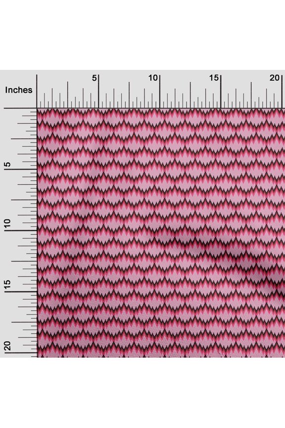Viscose Chiffon Fabric Zig Zag Flame Stitch Print Sewing Fabric BTY 42 Inch Wide