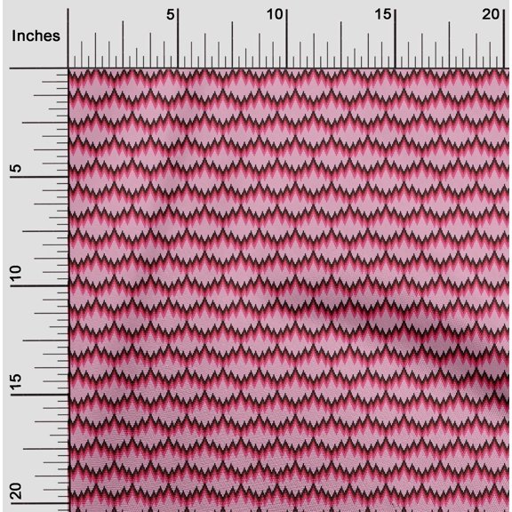 oneOone Organic Cotton Voile Fabric Zig Zag Flame Stitch_Printed Fabric 1 Yard 42 Inch Wide