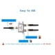 thumbnail image 2 of Divisor de Cable Coaxial Digital de 2 VíAs 5-2400 MHz, Compatible con RG6, Funciona con Conexiones de TV AnalóGicas/Digitales e Internet, 2 of 6