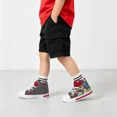 thumbnail image 2 of MODEBYME Kids Toddler Light Up Sneakers Boys High Top Flashing Walking Canvas Shoes, Tractor, Size 8, 2 of 7