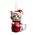 thumbnail image 1 of 3uds. Navidad lindo colgante gato adornos acrílico árbol coche colgante decoraciones (H), 1 of 3