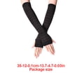 thumbnail image 3 of Matsuzay 1 par de guantes sin dedos para niña, artesanía de punto cómoda y delicada, cubiertas de brazo para niñas de otoño e invierno, Suministros térmicos Café negro, 3 of 6