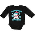thumbnail image 3 of Inktastic Polar Bear My Grandma Loves Me in Santa Hat with Snowflakes Boys or Girls Long Sleeve Baby Bodysuit, 3 of 5