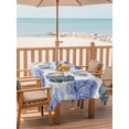 thumbnail image 2 of Outdoor Tablecloth with Umbrella Hole for Patio/Picnic/Party/Camping, Blue Ombre Spring Floral Waterproof Table Cloth Rectangle Table Cover Washable, Summer Botanical Flowers (60"x 120"), 2 of 8