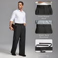 thumbnail image 3 of FEDTOSING Mens Wide Leg Fleece Lined Dress Pants Old Money Baggy Elastic Waist Relaxed Trousers, 3 of 7
