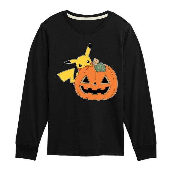 Pokémon - Pikachu Pumpkin - Youth Long Sleeve Graphic T-Shirt