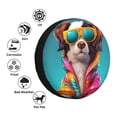 thumbnail image 4 of Salouo Colorful Sunglasses Dog Print Spare Tire Cover 14-17 inch Spare Tire Protector Universal Tough Tire Wheel Cover for Trailer SUV and Truck-15 inch, 4 of 6