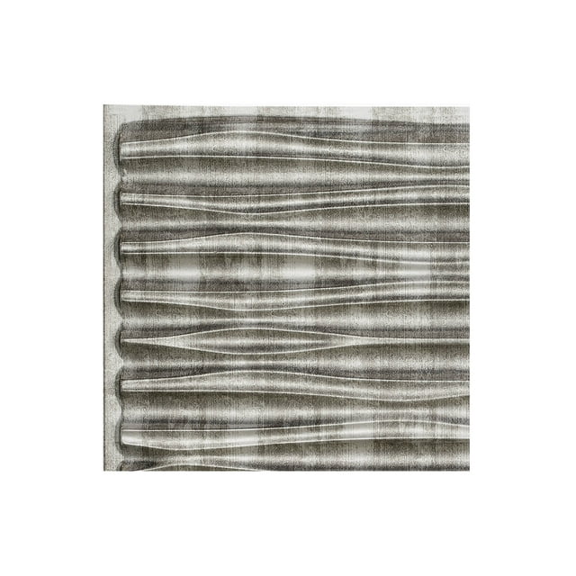 FASÄDE Easy Installation Dunes Crosshatch Silver Wall Panel Sample (12" X 12" Sample)