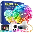 thumbnail image 1 of Led Light Strips for Bedroom,50ft Smart WiFi Led Strip,RGB Led Lights Work with Alexa, Music Sync Color Changing Lights for Kids Room, RGB LED Lights Strip for Bedroom, Ceiling, Home Decoration, 1 of 1