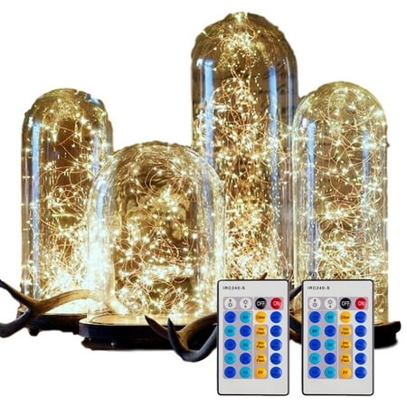 Fairy Lights With Remote Control Dimmer Warm White Leds On Copper Fairy Lights With Remote Control Dimmer Warm White Leds On Copper Wire Indoor Outdoor String 66 Feet Com