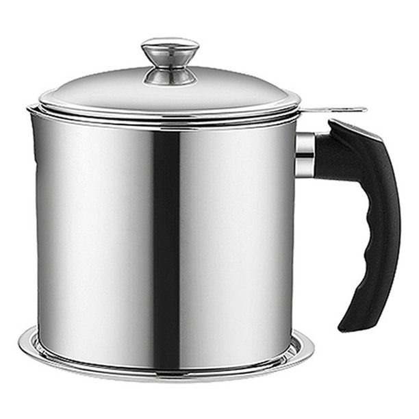 SHIYAO Stainless Steel Kitchen Oil Filter Pot Large Capacity Grease
