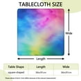 thumbnail image 2 of Rainbow Tie Dye Cloud Square Fitted Tablecloth with Elastic Edge,Square Table Cover,Washable Elastic Table Cover for Home Kitchen Party Decor 36"x36", 2 of 6