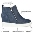 thumbnail image 4 of Journee Womens Pennelope Round Toe Double Zip Wedge Sneakers, Widths Available, 4 of 10
