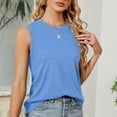 thumbnail image 5 of Scyoekwg Tank Top for Women Crew Neck Basic Tank Tops Trendy Casual Comfy Lightweight Sleeveless T Shirts Ladies Blouses Solid Color Loose Blouses (Sky Blue,XXL), 5 of 8
