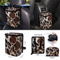 thumbnail image 4 of Yuyamidu Brown Cow Print Car Seat Cover 15 PCS Auto Front Back Seat Cover Steering Wheel Cover Seat Belt Pads Trash Bin Mount Phone Holder Rearview Mirror Cover Cup Holder Keychains Wristlet Strap, 4 of 7