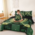 thumbnail image 4 of Catabedysis Gold Ball Games 7 Pieces Full Size Bedding Sets,Geometric Initial M Pattern Full Size Bed in a Bag,Black Reversible For Boys, 4 of 7