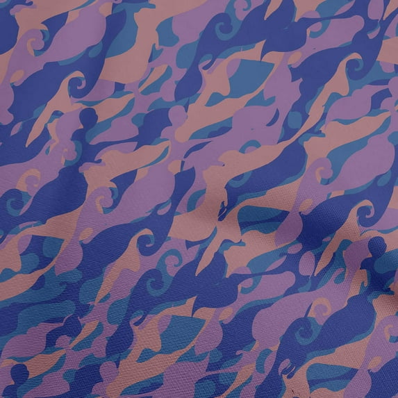 oneOone Polyester Spandex Blue Fabric Abstracts Dress Material Fabric Print Fabric By The Yard 56 Inch Wide