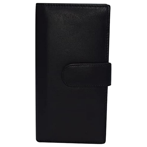 Real Leather Checkbook Cover RFID Wallets For Women Duplicate Check