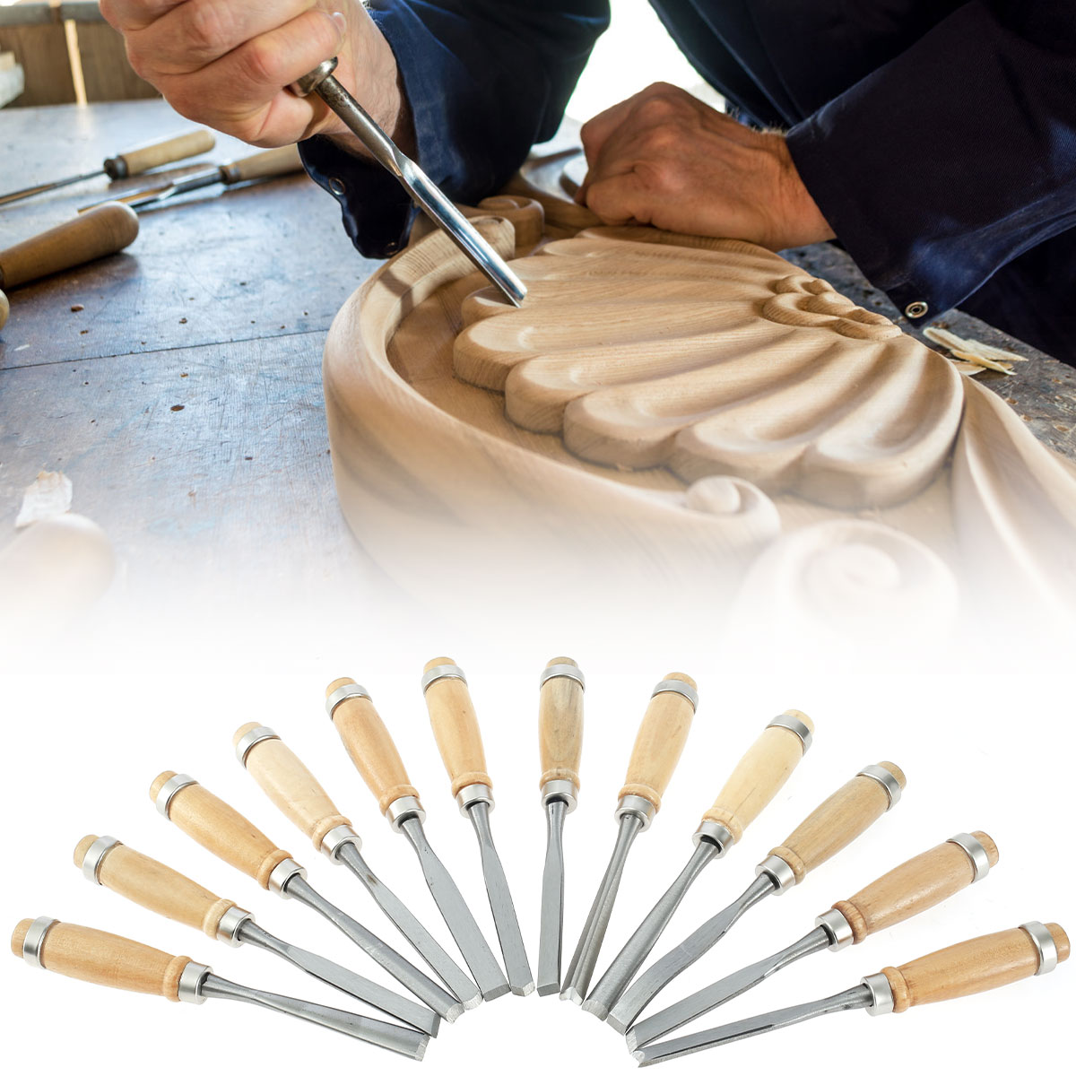Buy Hands DIY 12Pcs Wood Carving Tool Set Complete Wood Carving Chisels Set Practical Wood