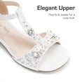 thumbnail image 3 of BURUDANI Girls Dress Sandals with Ankle Strap T-Strap Low Heel Pumps for Little & Big Kids, 3 of 7