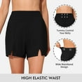 thumbnail image 4 of Gibobby Bañador de Bikini Pantalones cortos de baño para mujer con bolsillos, traje de baño de talle , pantalones cortos de baño, pantalones cortos de ba(Negro,M), 4 of 5