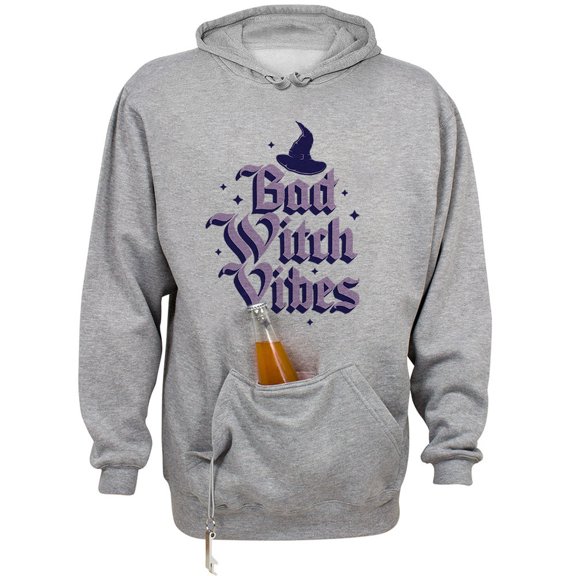 Bad Witch Vibes Beer Holder Tailgate Hoodie Sweatshirt Unisex Large Oxford