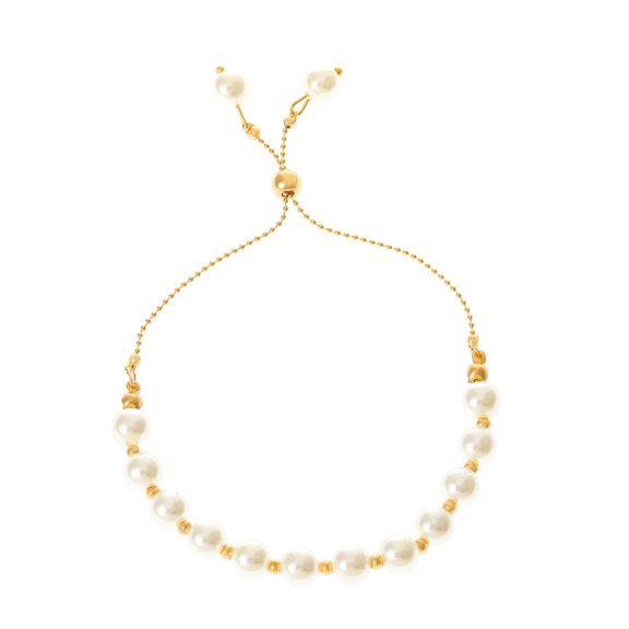 Bracelets Light Luxury Design Long Fringe Bracelet Fresh Fashion Pearl Pearl Bracelet Women's Adjustable Bracelet (Gold )