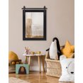 thumbnail image 6 of Kate and Laurel Cates Farmhouse Wood Framed Wall Mirror, 18 x 26, Black, Barn Door-Inspired Rustic Mirrors for Wall, 6 of 6
