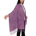 thumbnail image 3 of Women's Fashion Tassel Scarf, Purple Vintage Old Newspaper Long Shawl, Lightweight and Warm, 3 of 9