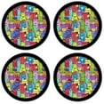 thumbnail image 2 of Silicone Non-Slip Drink Coasters with Removable Printed Absorbent Felt Pad - Set of 4 - Colorful Cat Toss, 2 of 3