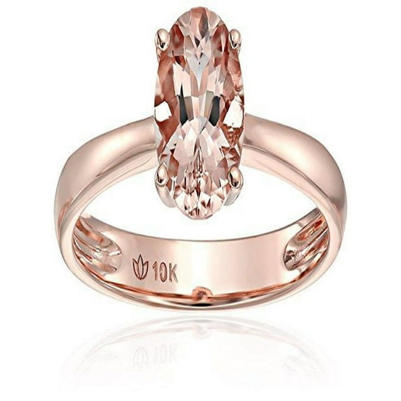 Sale 1 carat Morganite (Oval cut Morganite) Solitaire Engagement Ring in 10k Rose Gold for Women