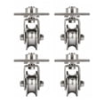 thumbnail image 1 of 4 Pcs Rouleau de Rail Pivotant 3 Po avec Plaque en Acier Inoxydable 304 Roues de Portail Coulissant pour Rail, Allée Roulante, 1 of 7