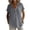 Gray, variant on Womens Cotton Linen V Neck Shirts Short Sleeve Button Lapel Casual T Shirt Loose Comfy Lightweight Summer Beach Vacation Blouse Tops