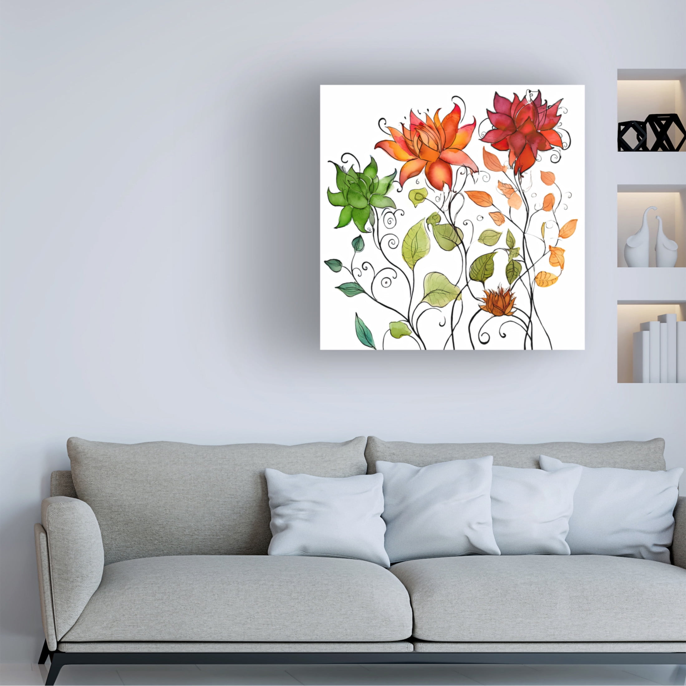 Canvas Wall Art - Sasha 'Vivacious III' Wall Art for Living Room, Bedroom, or Office Décor by Trademark Fine Art - 18 x 18 Inches
