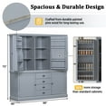 thumbnail image 5 of Harper & Bright Designs Large Kitchen Pantry Organizers with Storage Set, Freestanding Kitchen Hutch Cabinet with Door and Drawers & Shelves, Gray, 5 of 16
