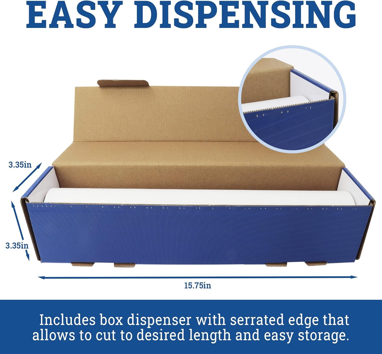 Parchment Paper Roll (15" x 250 ft) w/Dispenser Box, White | Parchment Paper for Baking & Air Fryer | Food Grade Baking Liners | Non-Stick, Cooking Liner for Grilling & Steaming