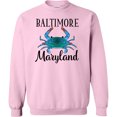 thumbnail image 2 of Inktastic Baltimore Maryland Vacation Blue Crab Adult Sweatshirt, 2 of 4