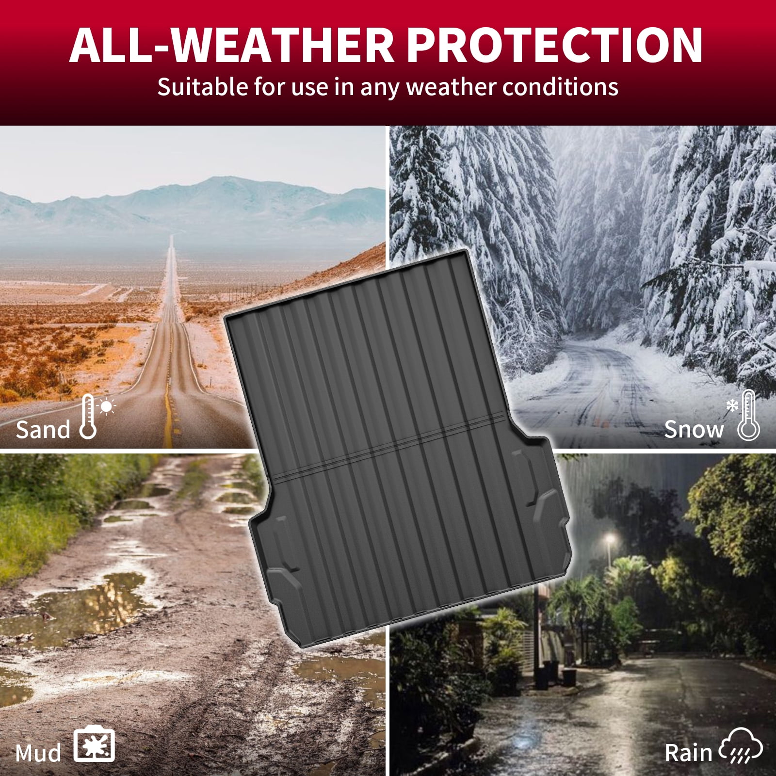 DIKSOAKR Truck Bed Mat for Chevy Colorado 2023-2025 ,Custom Fit Chevy Colorado Bed Accessories Cargo Mat Anti-Slip All Weather Trunk Mats