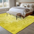 thumbnail image 4 of 6'x9' Area Rugs, Boho Flowers Indoor Outdoor Area Rug for Living Room Bedroom, Yellow Floral Vintage Bohemian Watercolor Washable Bathroom Rugs Kitchen Floor Carpet Mats Home Decor Aesthetic, 4 of 8