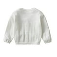 thumbnail image 3 of 1-7T Toddler Girls Long Sleeve Knitted Cardigan Kids Button Closure Sweaters Cropped Jacket Cover Up Tops, 3 of 9