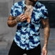 thumbnail image 2 of Men's Hawaiian Printed Button Short Sleeve Shirts Men's Casual Fashion Short Sleeve Shirts 5XL, 2 of 4
