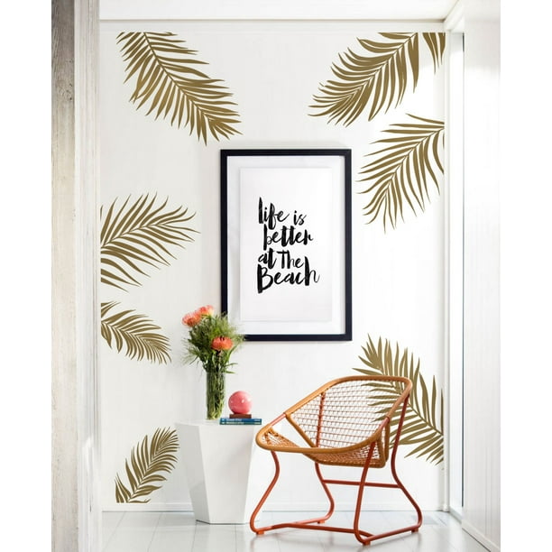 Palm Leaves Wall Palm Leaves Wall Decal Gold Metallic
