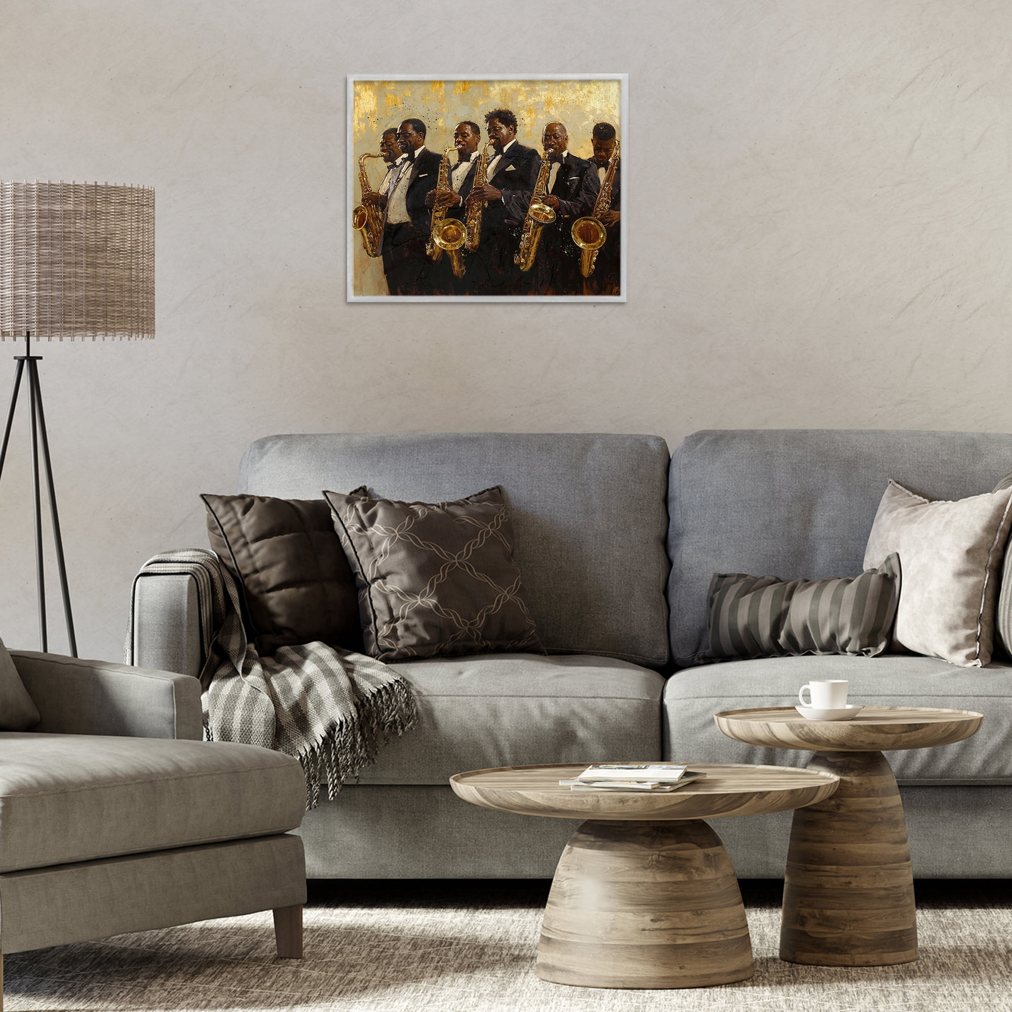 Golden Era Ensemble Gray Framed Giclee Art, design by Marta Wiley