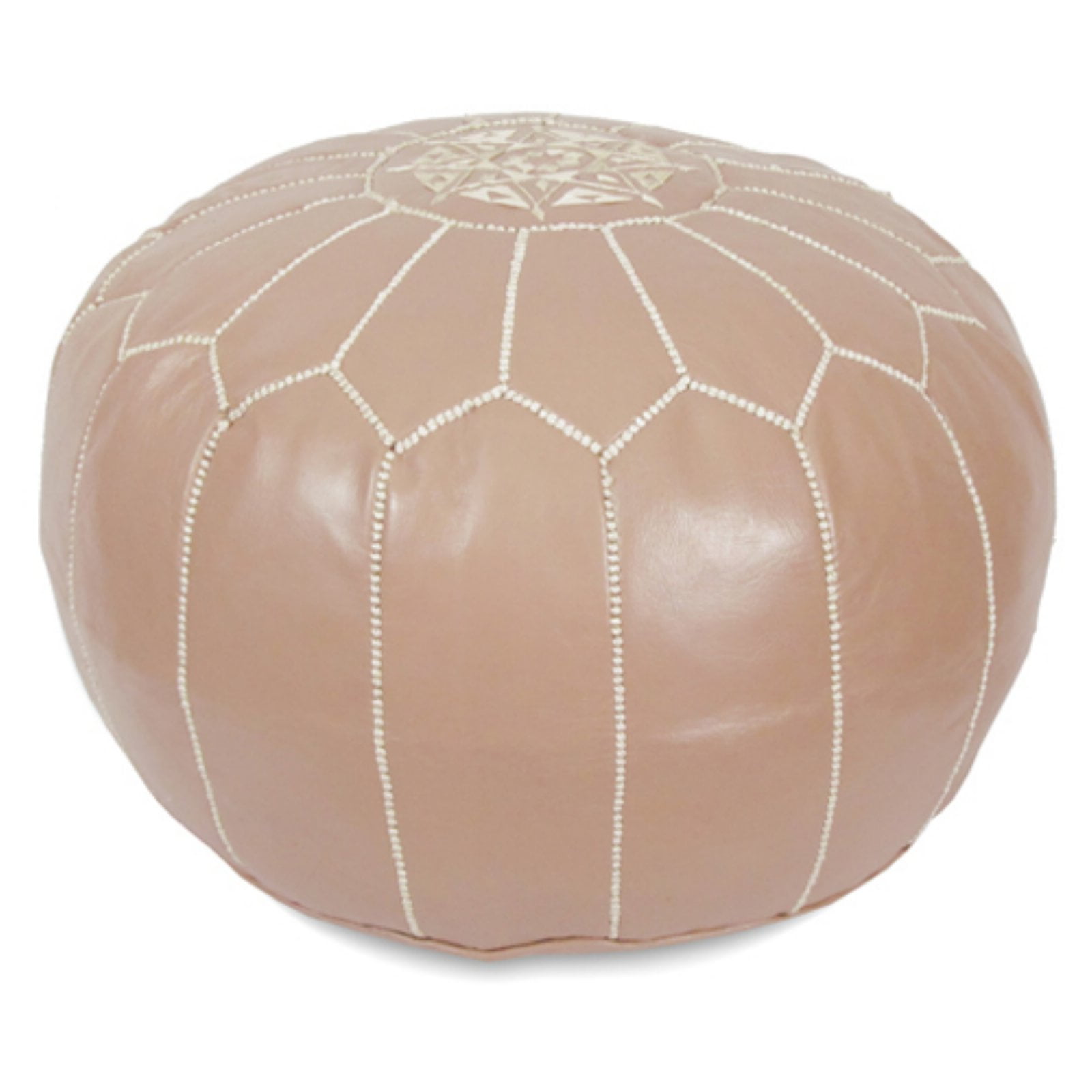 Ikram Design Round Moroccan Leather Pouf - Walmart.com