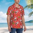 thumbnail image 3 of Rateoe Cute Christmas Bunny Pattern Men’s Hawaiian Shirt – Short Sleeve Button-Down Tropical Beach Shirt, Lightweight & Breathable Casual Aloha Shirt with Pocket,Medium, 3 of 7