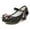 Black, variant on TMOYZQ Girls Bow Dress Shoes Toddler Sparkling Princess Shoes Glitter Flower Little Girl Flats Mary Jane Low Heels Stage Performance Princess Shoes